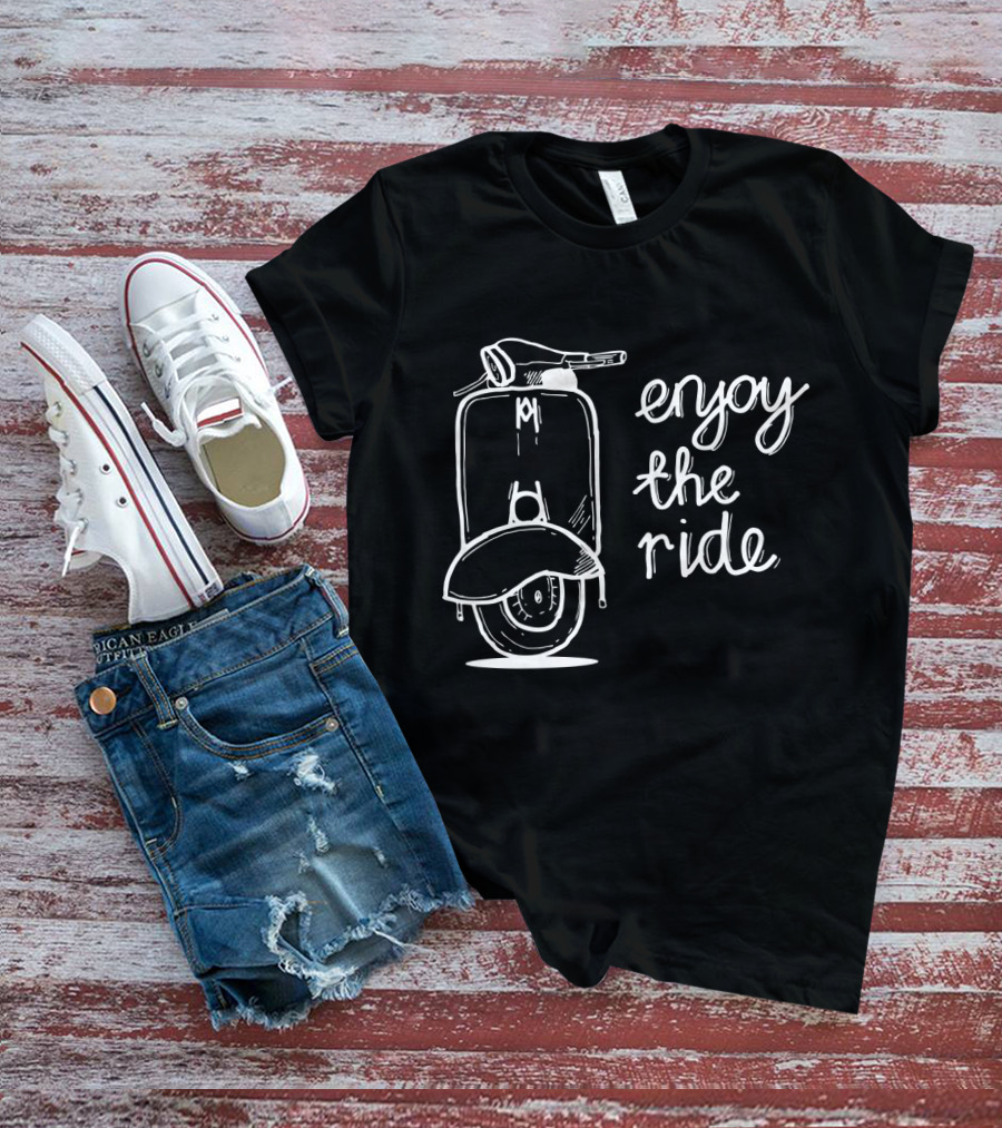 Enjoy The Ride Classic Scooter Style Retro Adventure T-Shirt