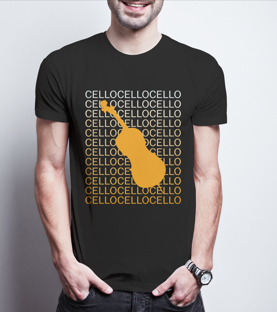Cello Repeated Bold Pattern With Orange T-Shirt