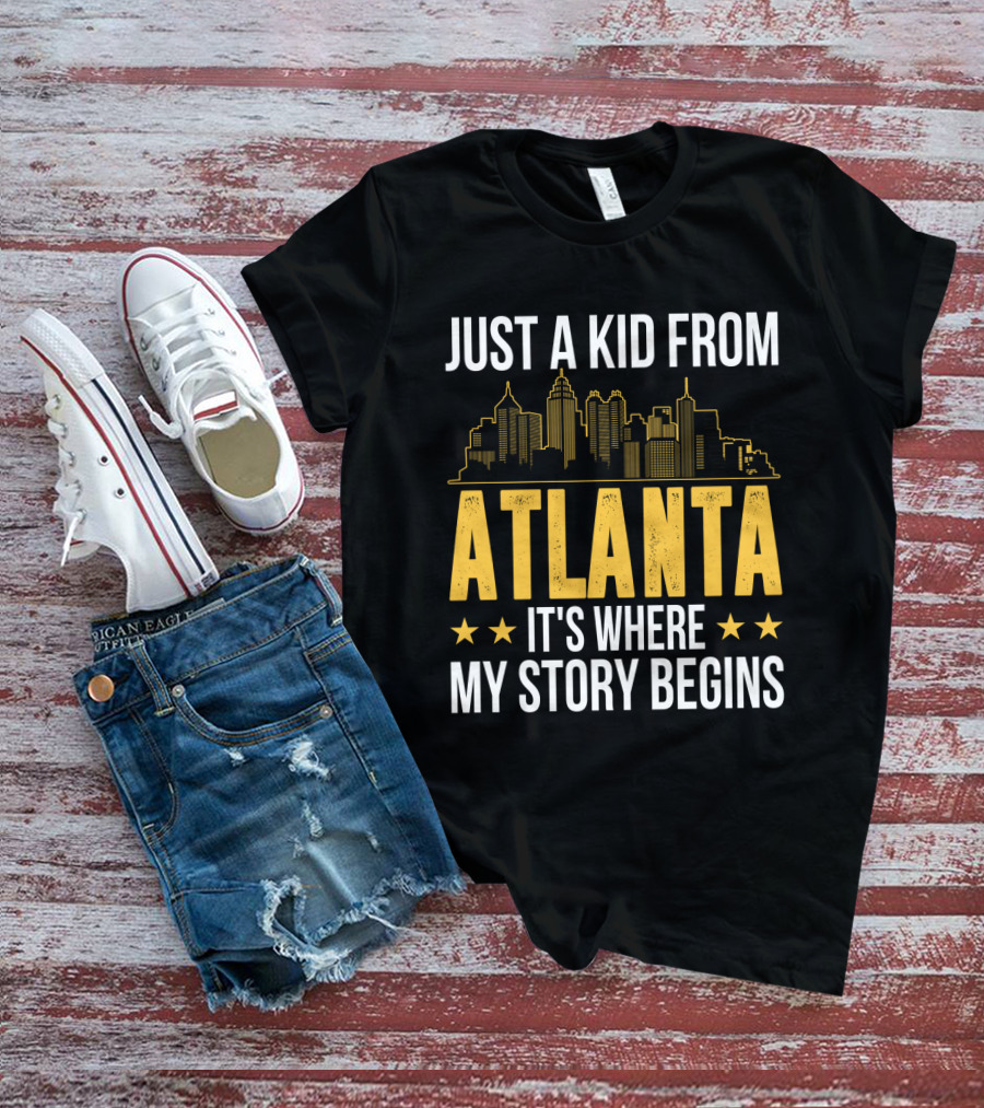 Just A Kid From Atlanta It's Where My Story Begins Skyline T-Shirt