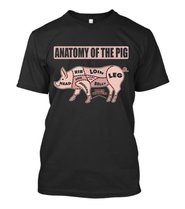 Anatomy Of The Pig Head Rib Loin Leg Belly Mock Trotters Arm Spare Rib Shoulder T-Shirt