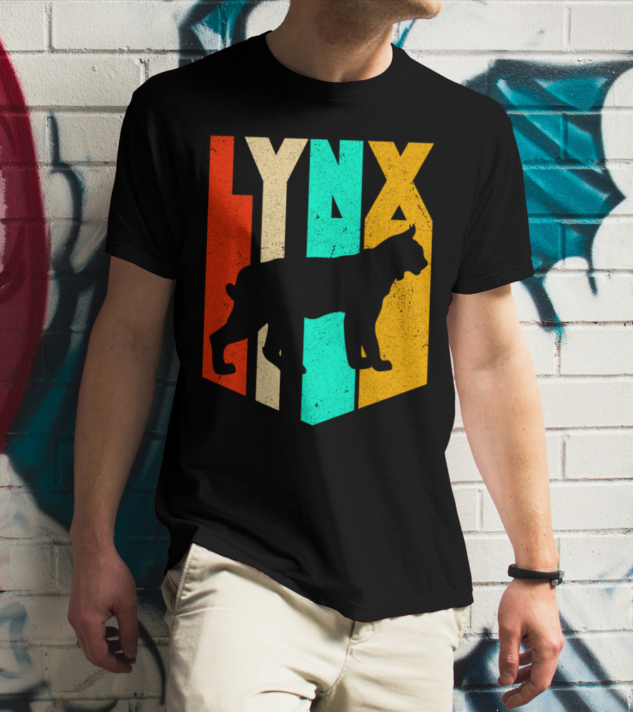 LYNX Retro Wildlife Silhouette Typography T-Shirt