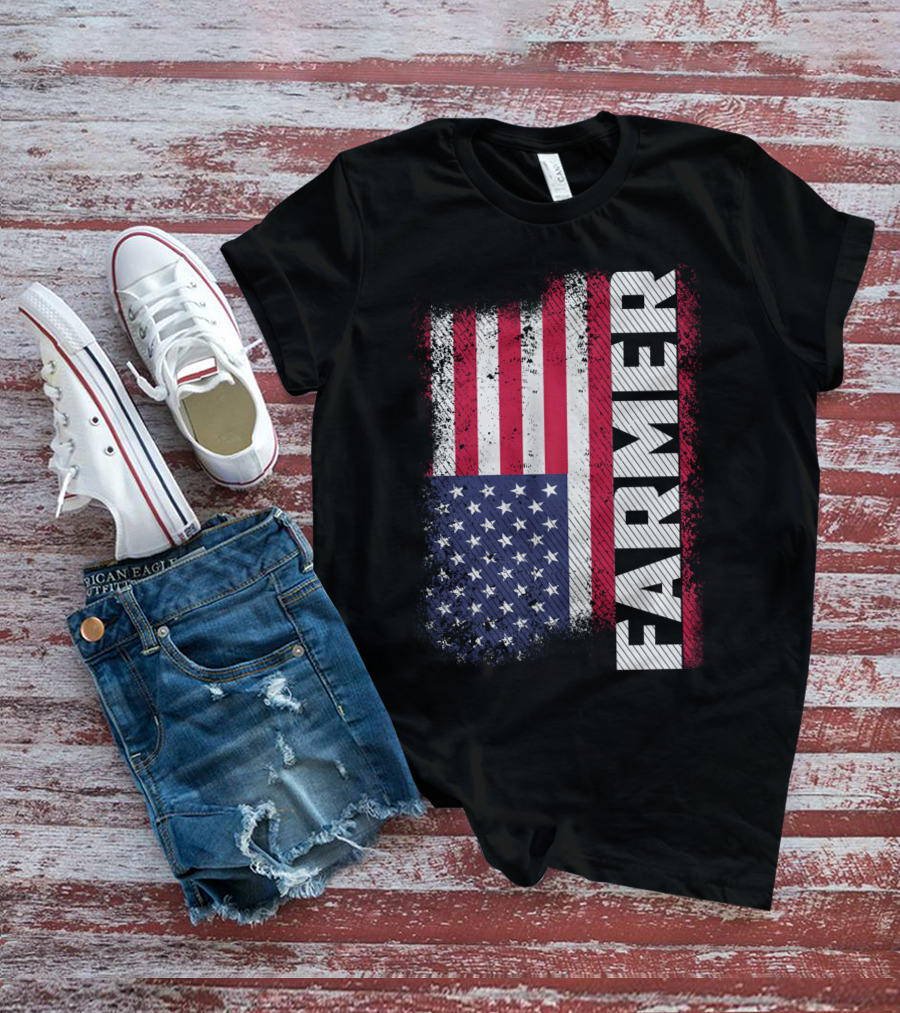 FARMER USA Flag American T-Shirt
