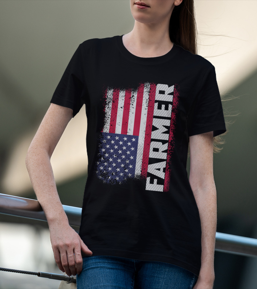 FARMER USA Flag American T-Shirt