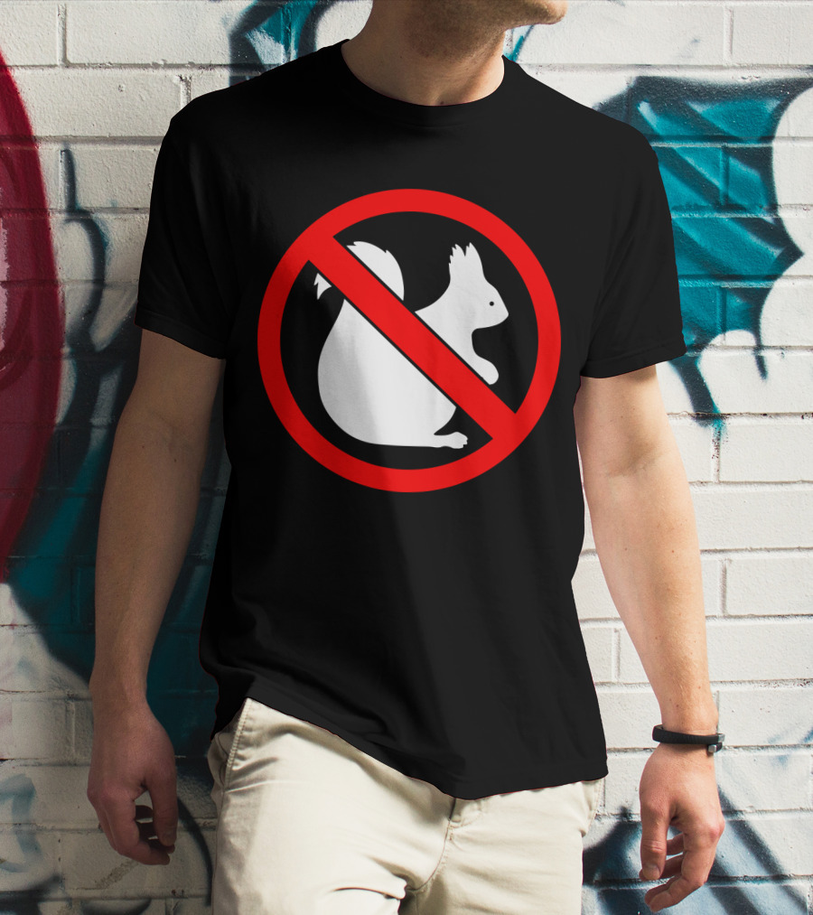 No Squirrel Symbol With Prohibition Sign T-Shirt