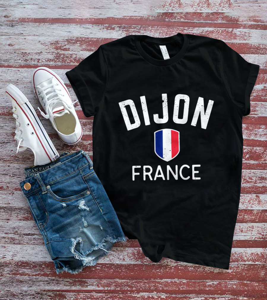 Dijon France French Flag Shield T-Shirt