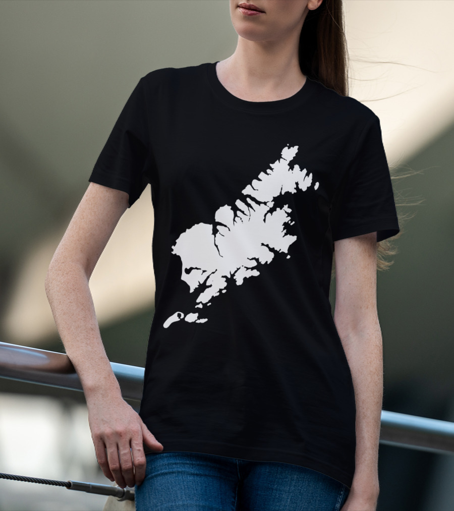 Kodiak Island Alaska Map Outline Home State T-Shirt