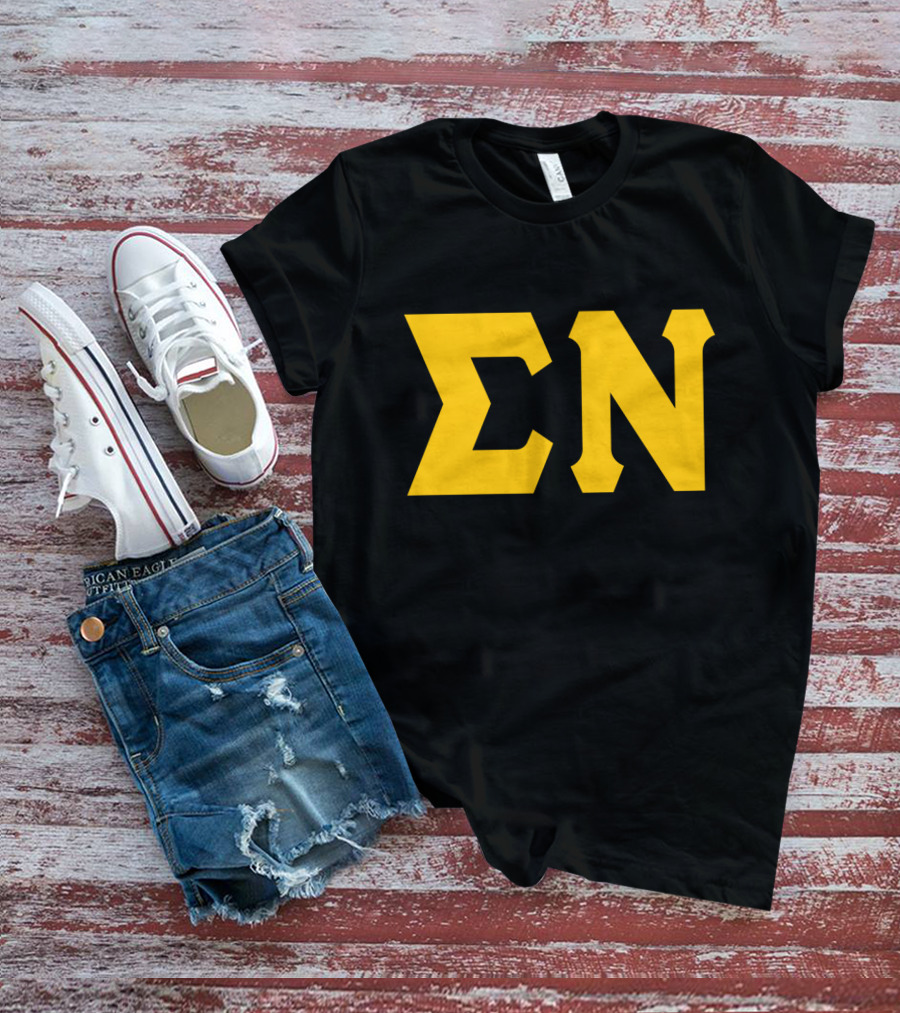 Mens Sigma Greek Letters ΣΝ T-Shirt
