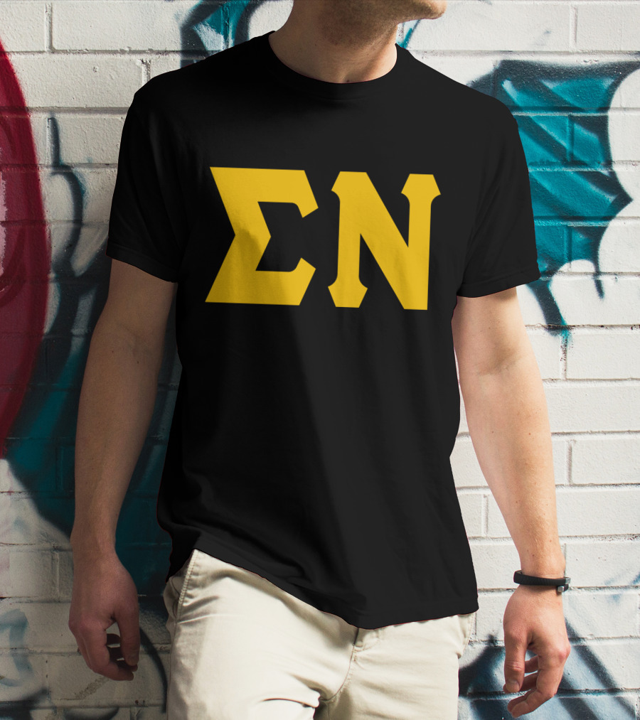 Mens Sigma Greek Letters ΣΝ T-Shirt