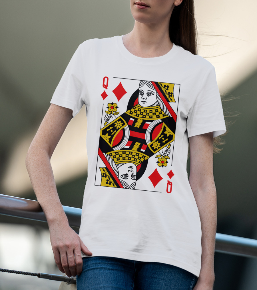 Queen Of Diamonds Poker Card Halloween Group Costume T-Shirt