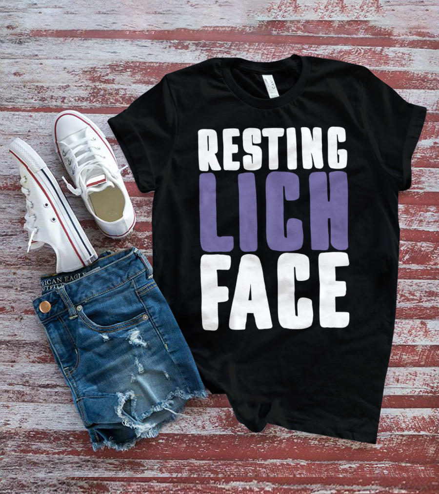 Resting Lich Face Dungeons Dragons Humor T-Shirt