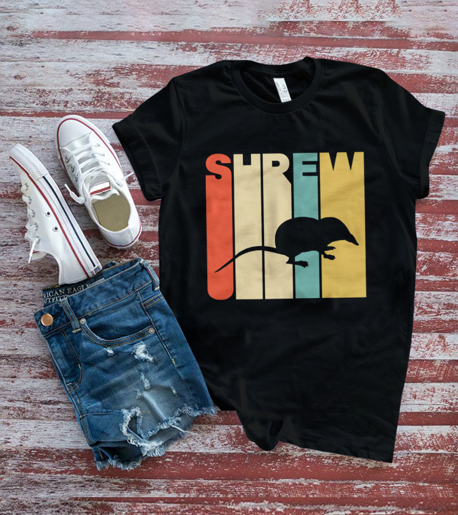 SHREW Silhouette Retro Stripe Color T-Shirt