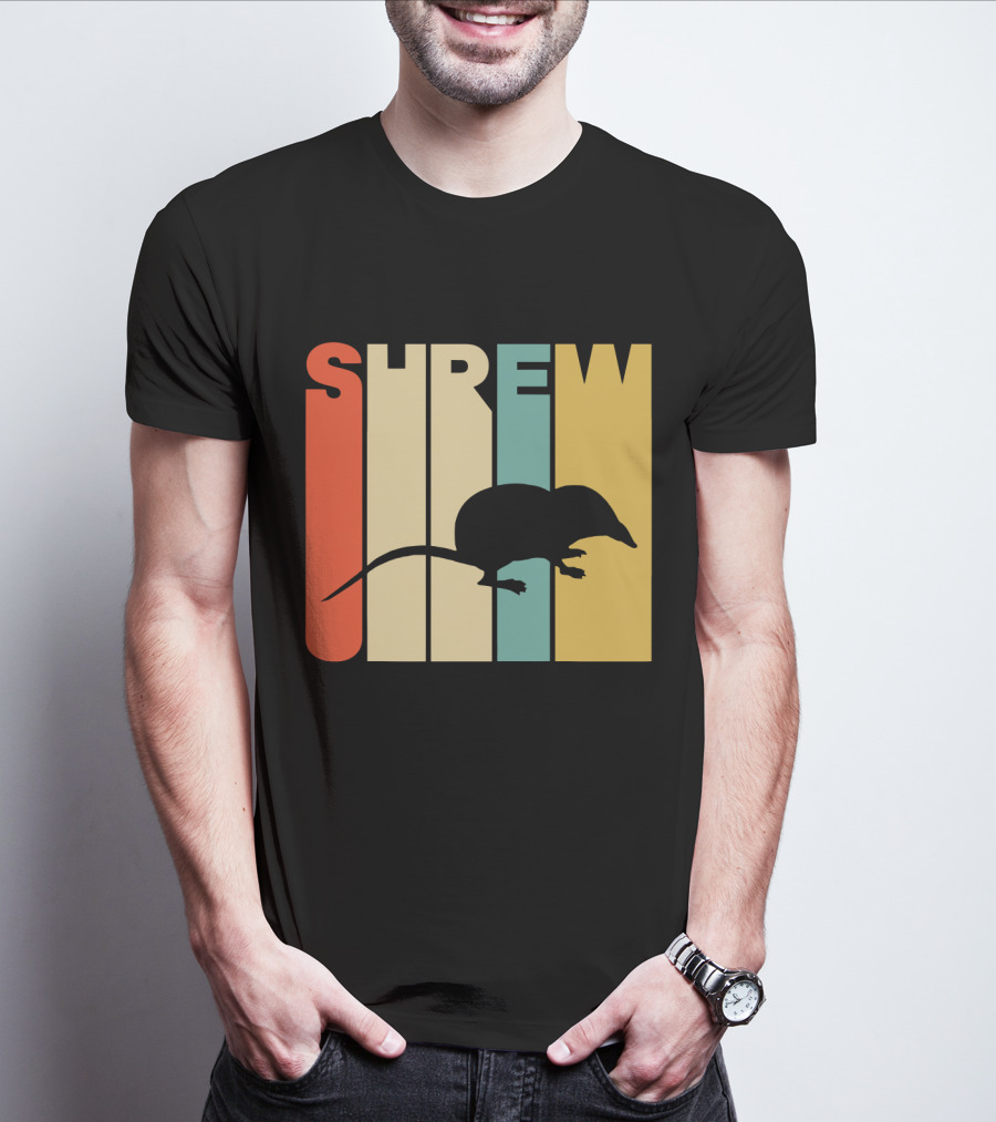 SHREW Silhouette Retro Stripe Color T-Shirt