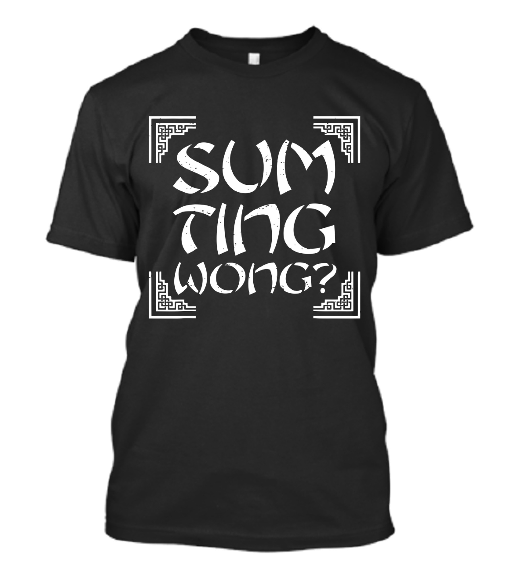 SUM TING WONG Asian-Inspired Text With Decorative Border T-Shirt