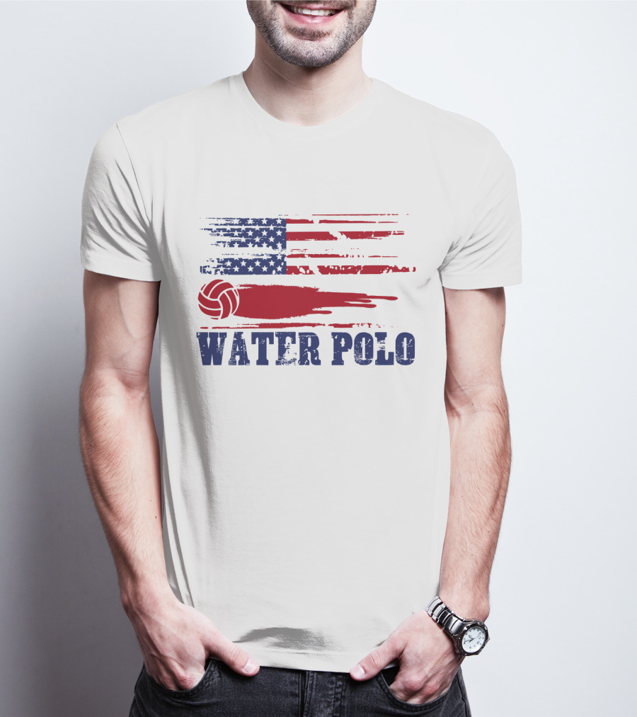 USA Water Polo American Flag Team Spirit Aquatic Sport T-Shirt