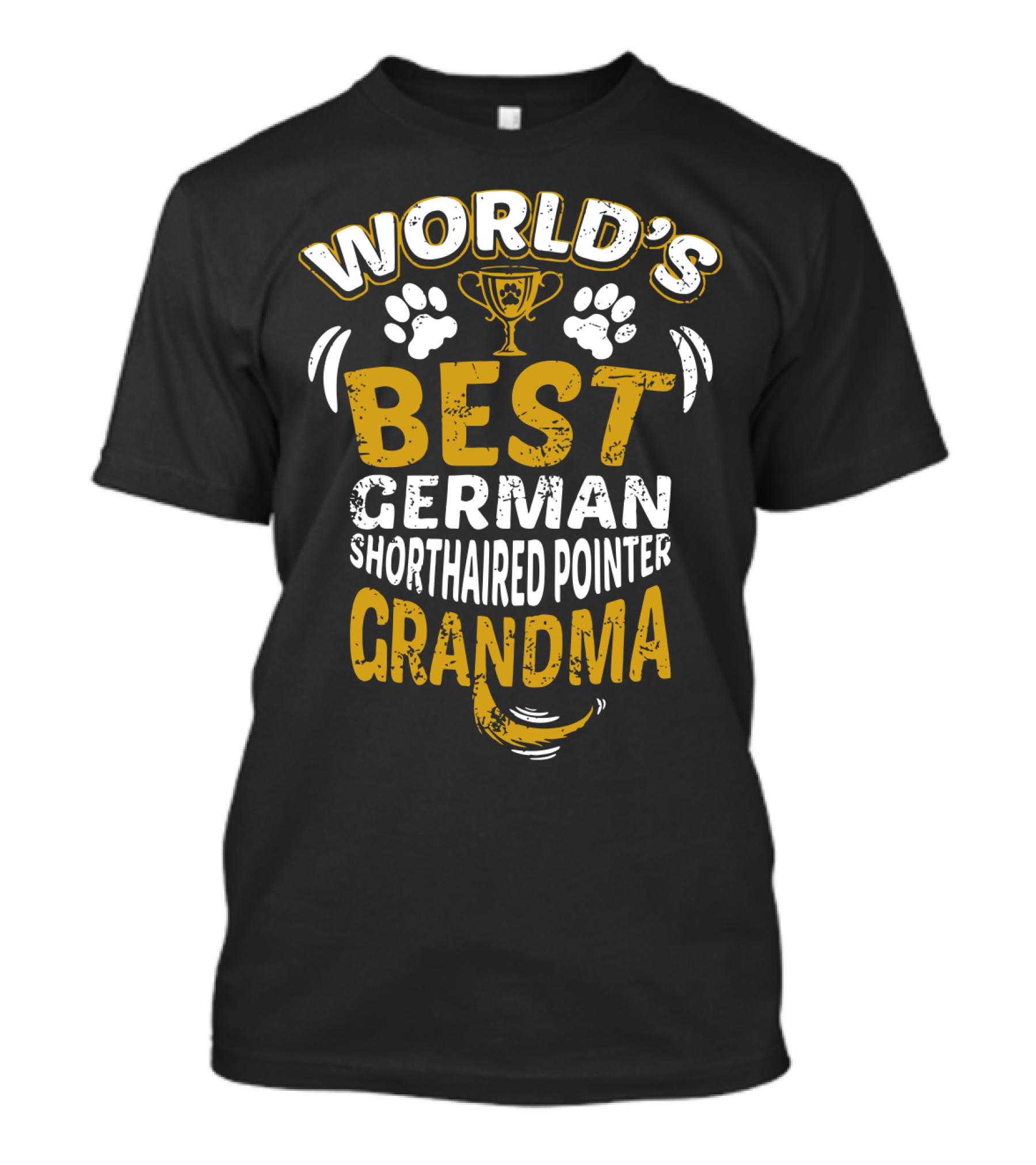 World's Best German Shorthaired Pointer Grandma With Trophy And Paw Prints T-Shirt