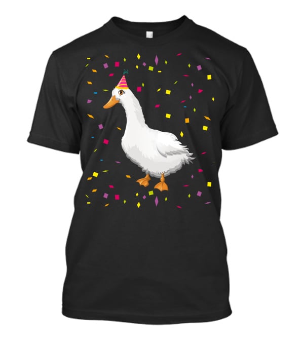 Funny Duck Birthday Party Hat Confetti T-Shirt