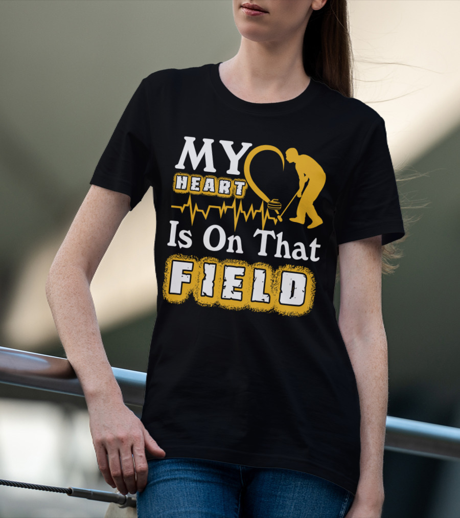 My Heart Is On That Field Curling T-Shirt