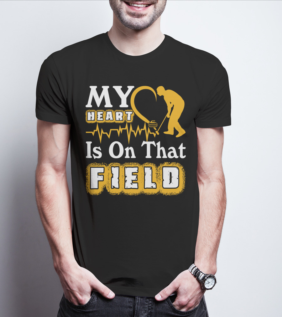 My Heart Is On That Field Curling T-Shirt