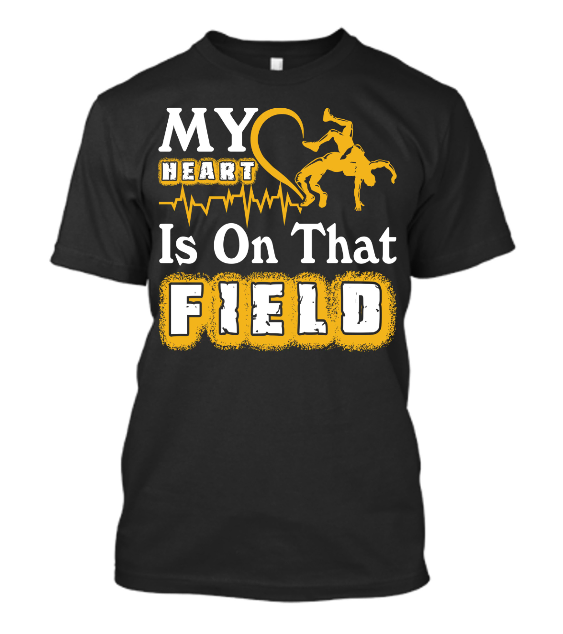 My Heart Is On That Field Wrestling Heartbeat Wrestlers T-Shirt