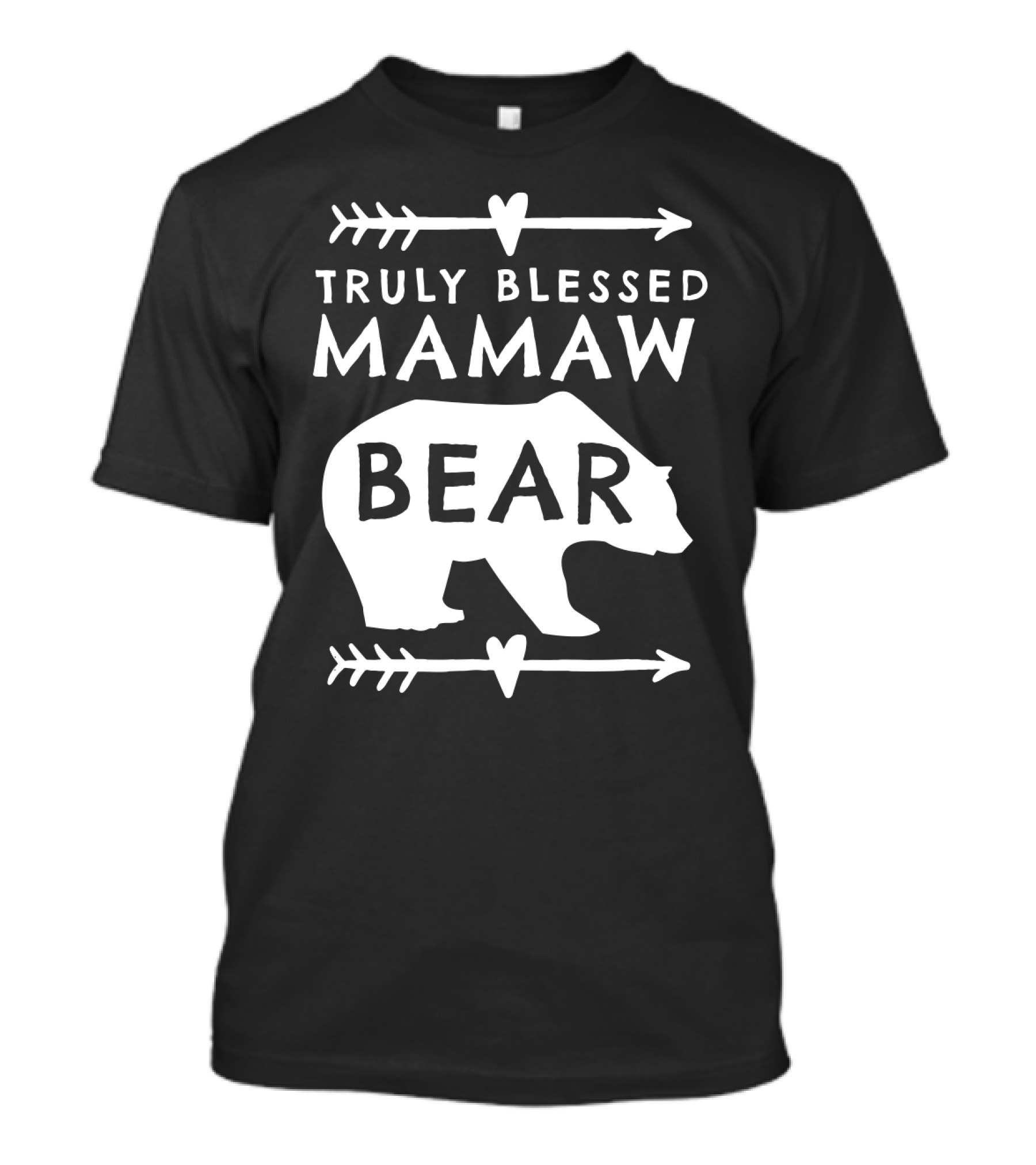 Truly Blessed Mamaw Bear Grandma Bear Silhouette Arrows Hearts T-Shirt