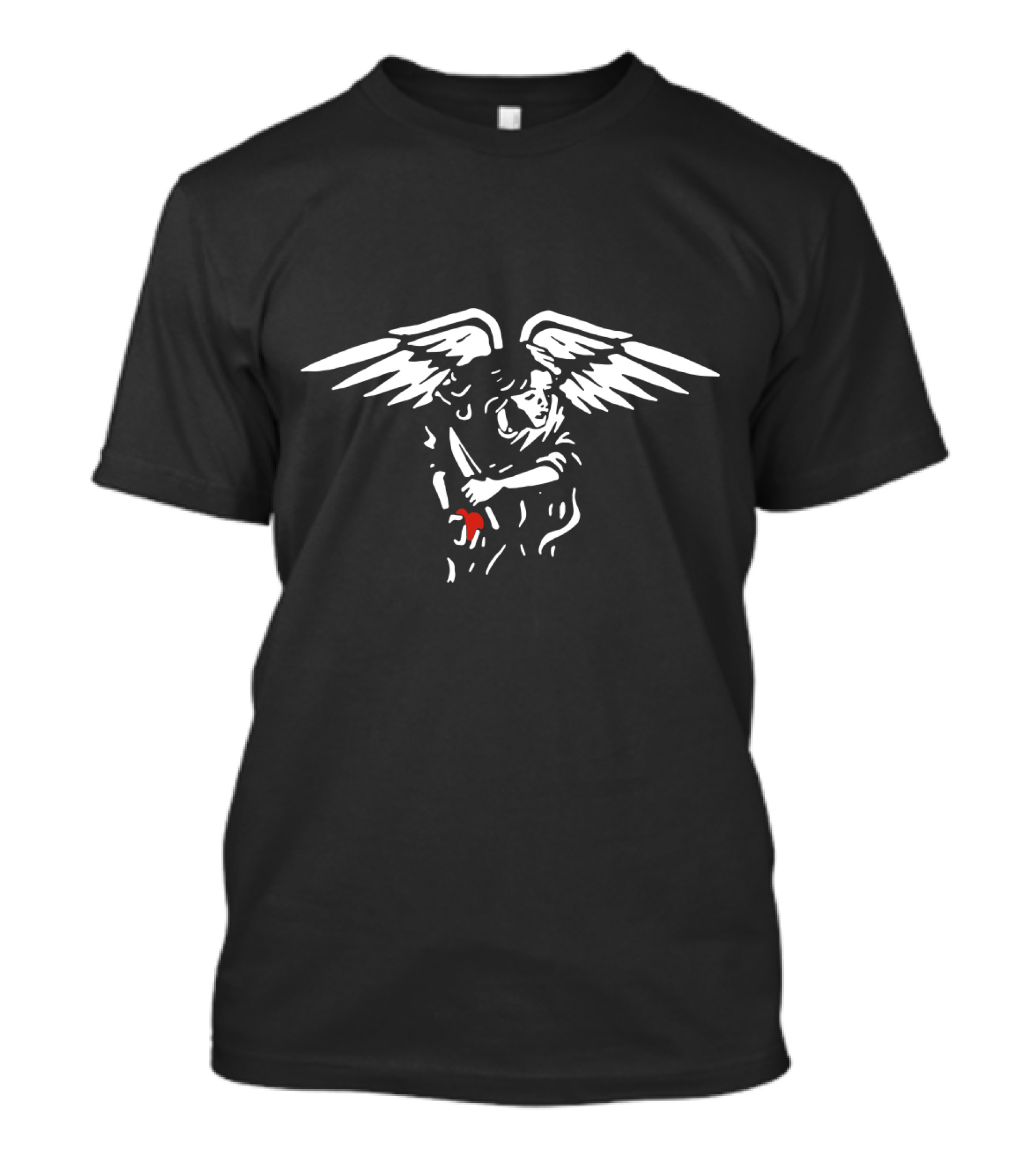 AMERICAN NIGHTMARE Angel With Knife And Red Blood Wings T-Shirt
