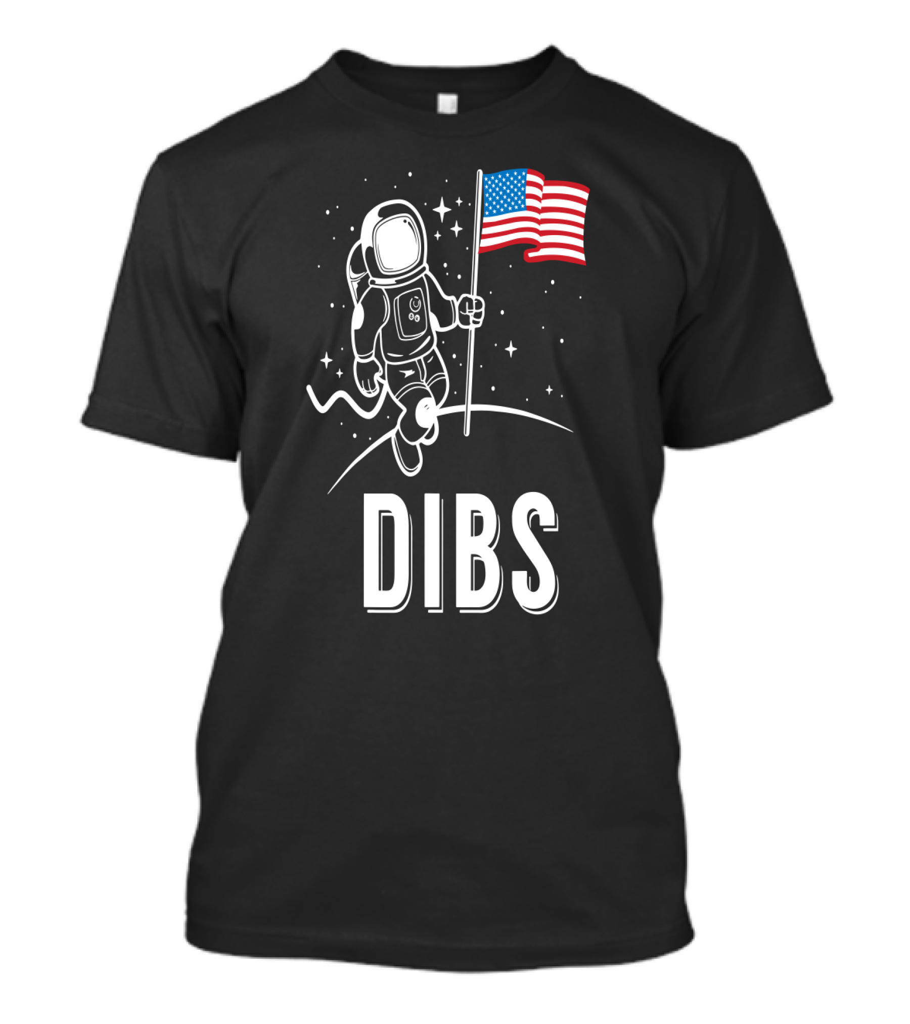 Astronaut Dibs On The American Flag Moon Landing T-Shirt