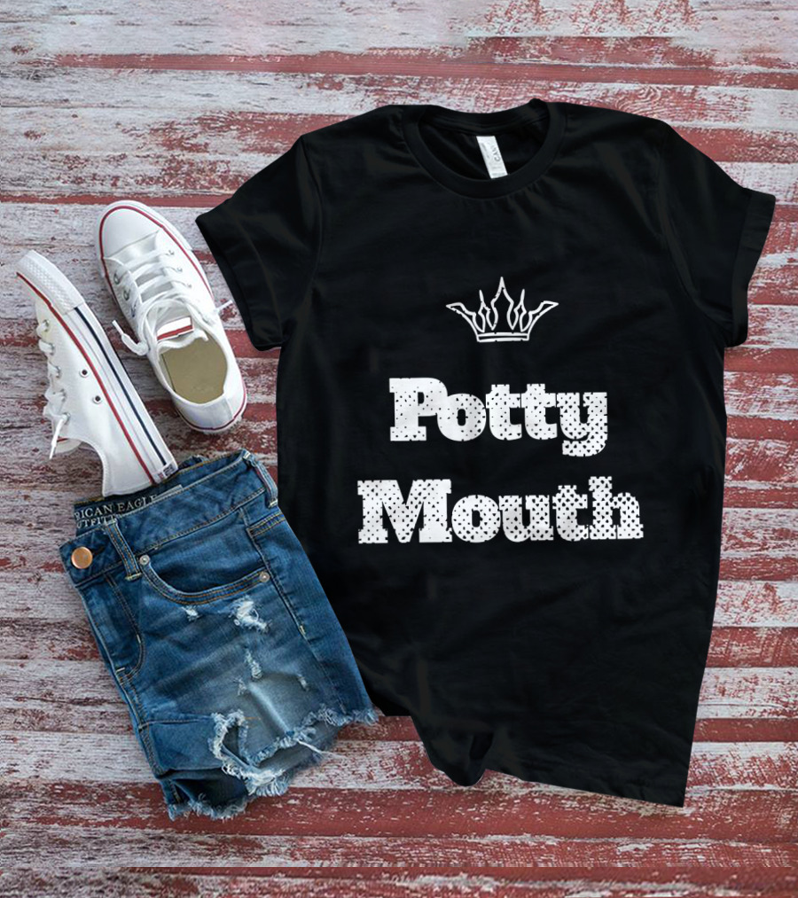 Potty Mouth With Crown Motif T-Shirt