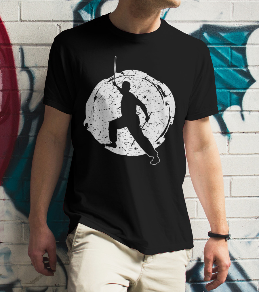 Kali Filipino MMA Discipline Arnis Stick Martial Arts Silhouette Circle T-Shirt