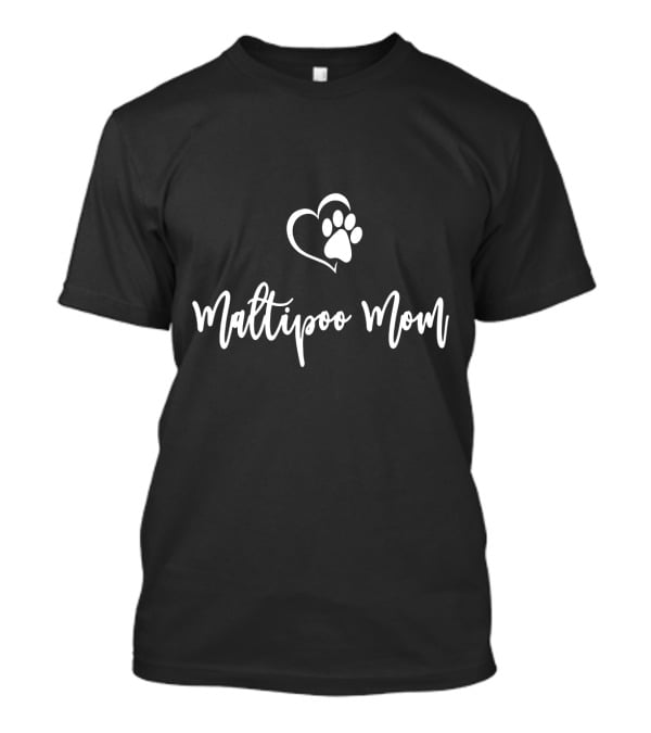 Maltipoo Mom Love Paw Heart T-Shirt