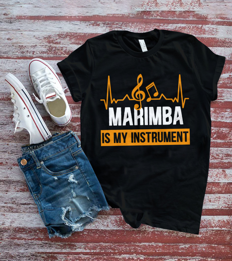 Marimba Is My Instrument Musical Pulse And Notes T-Shirt