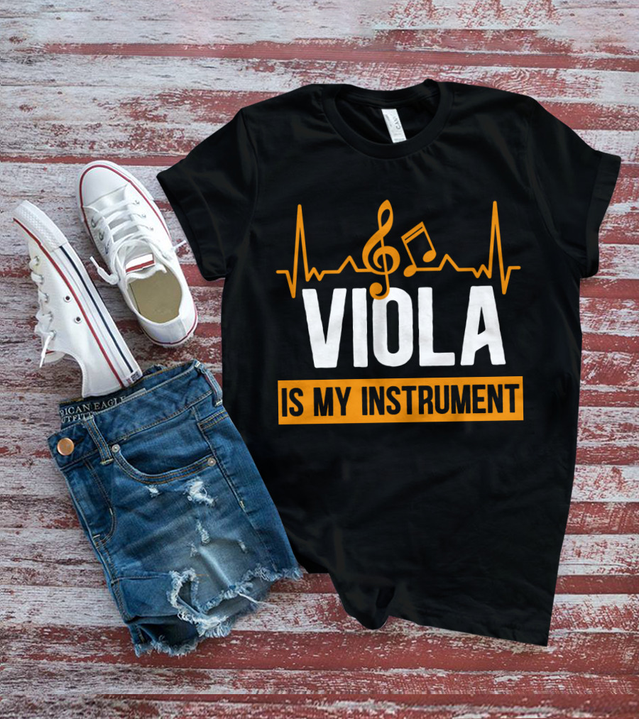 Viola Is My Instrument Heartbeat Music Note T-Shirt