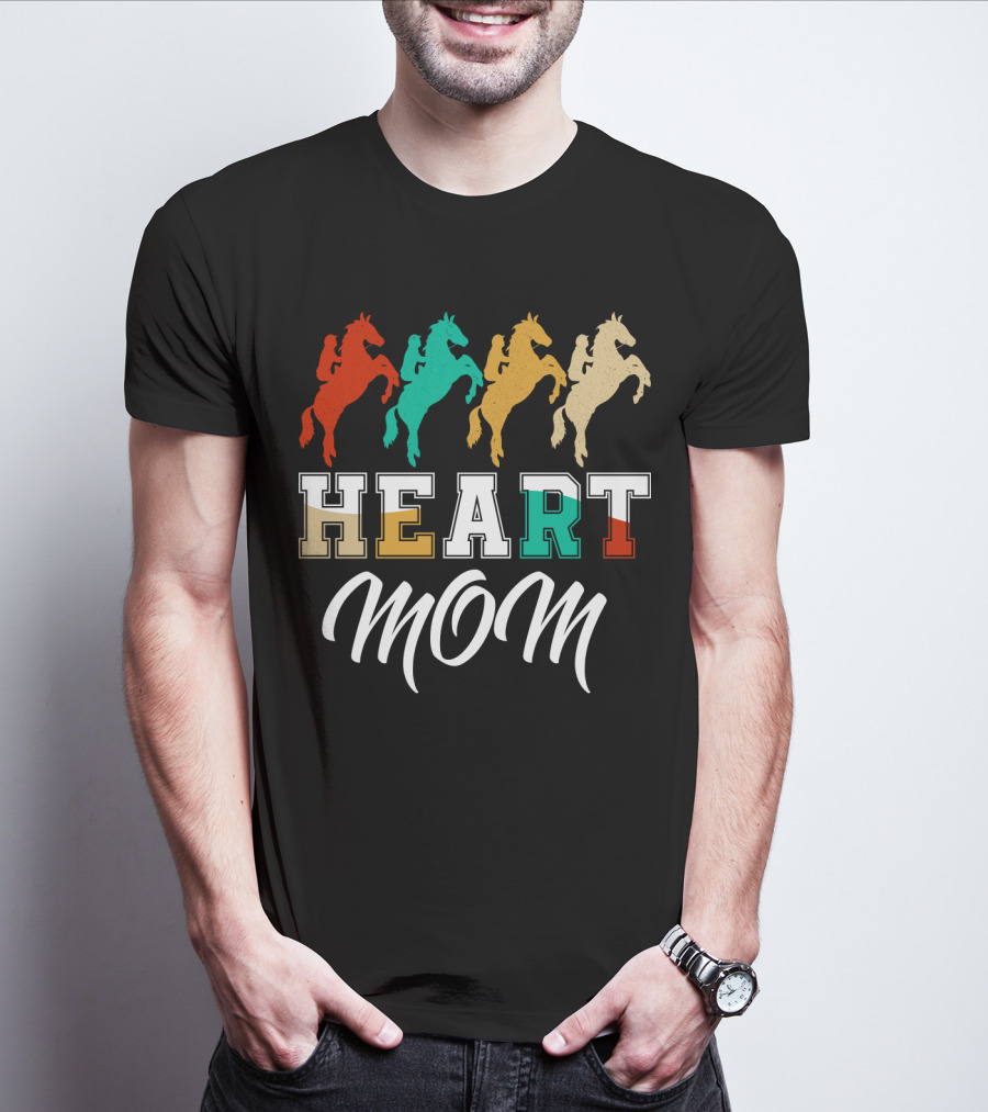 Horse Riding Heart Mom T-Shirt