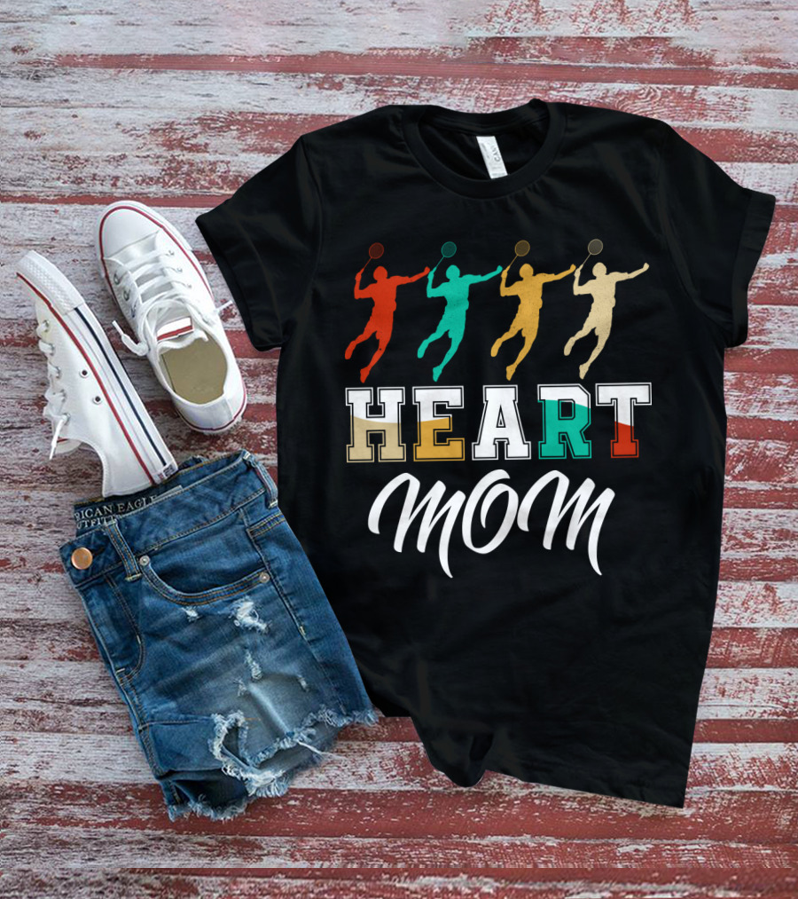 Badminton Heart Mom T-Shirt
