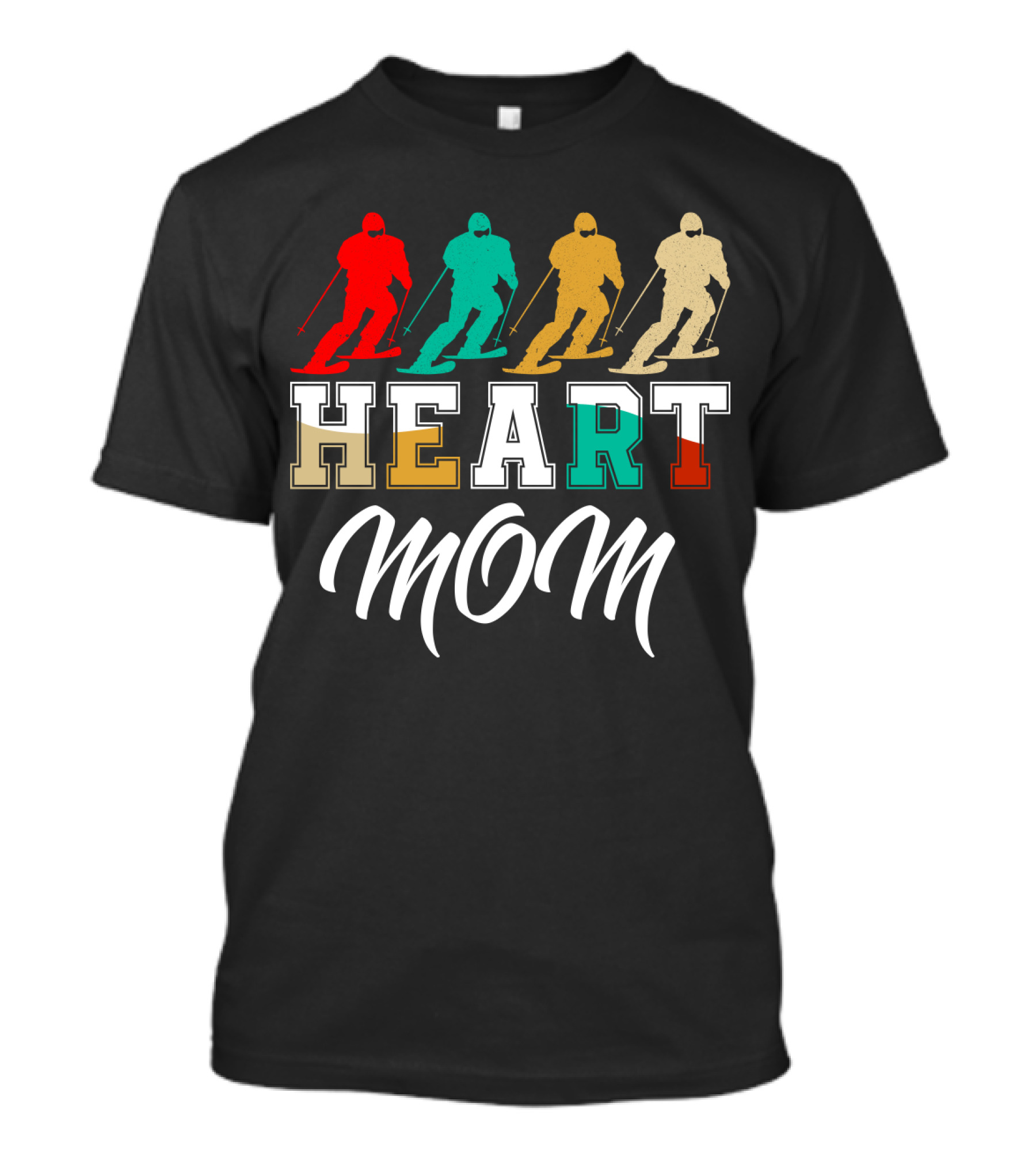 HEART MOM Skiing T-Shirt