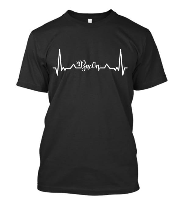 Funny Heartbeat Love Bacon Eating T-Shirt