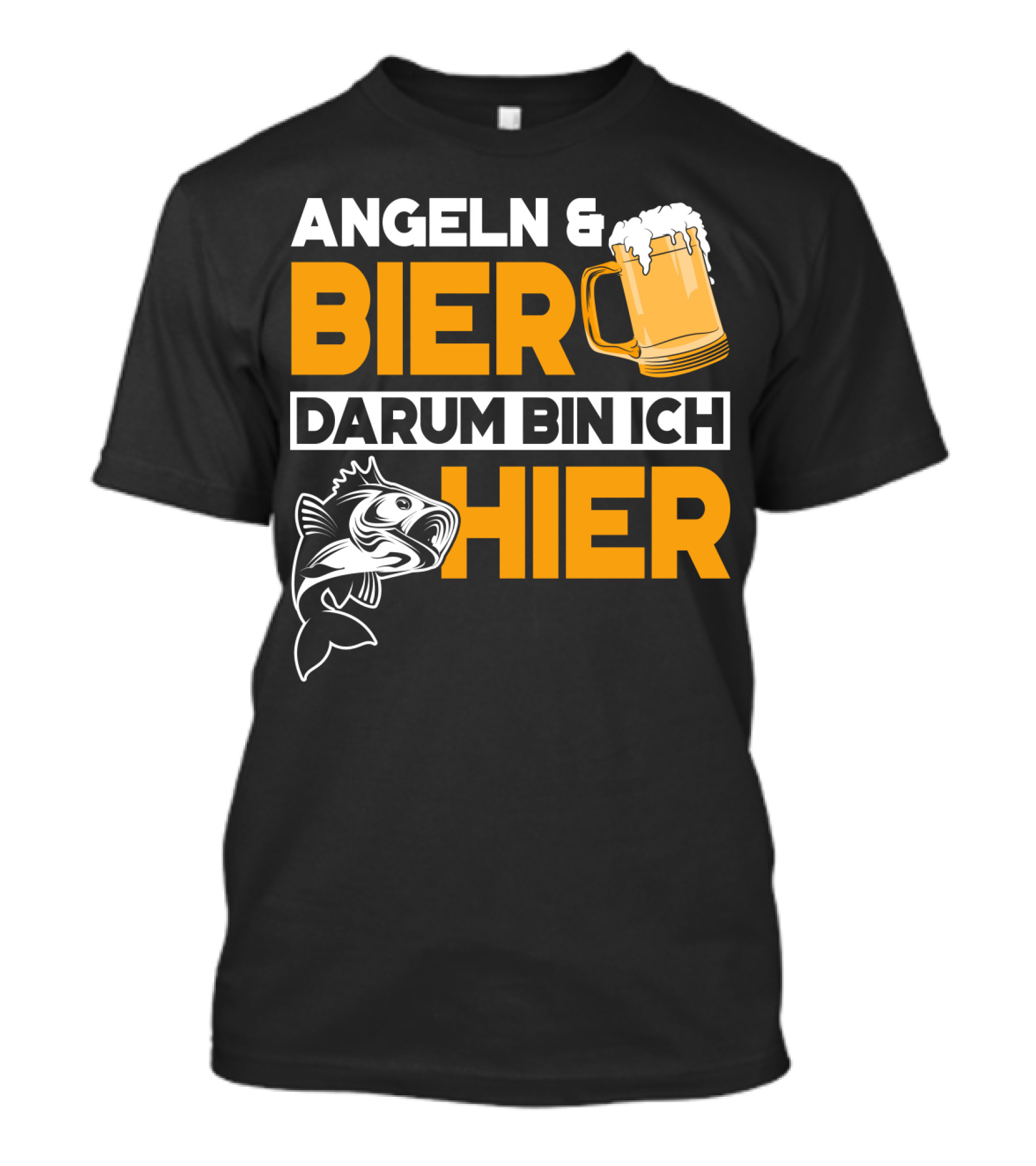Angeln And Bier Darum Bin Ich Hier T-Shirt
