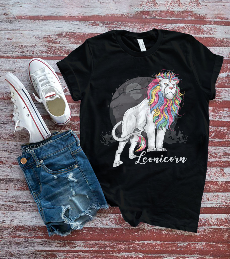 Leonicorn Rainbow-Maned Lion Unicorn Fusion T-Shirt