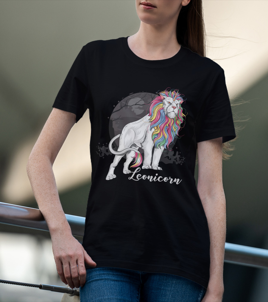 Leonicorn Rainbow-Maned Lion Unicorn Fusion T-Shirt