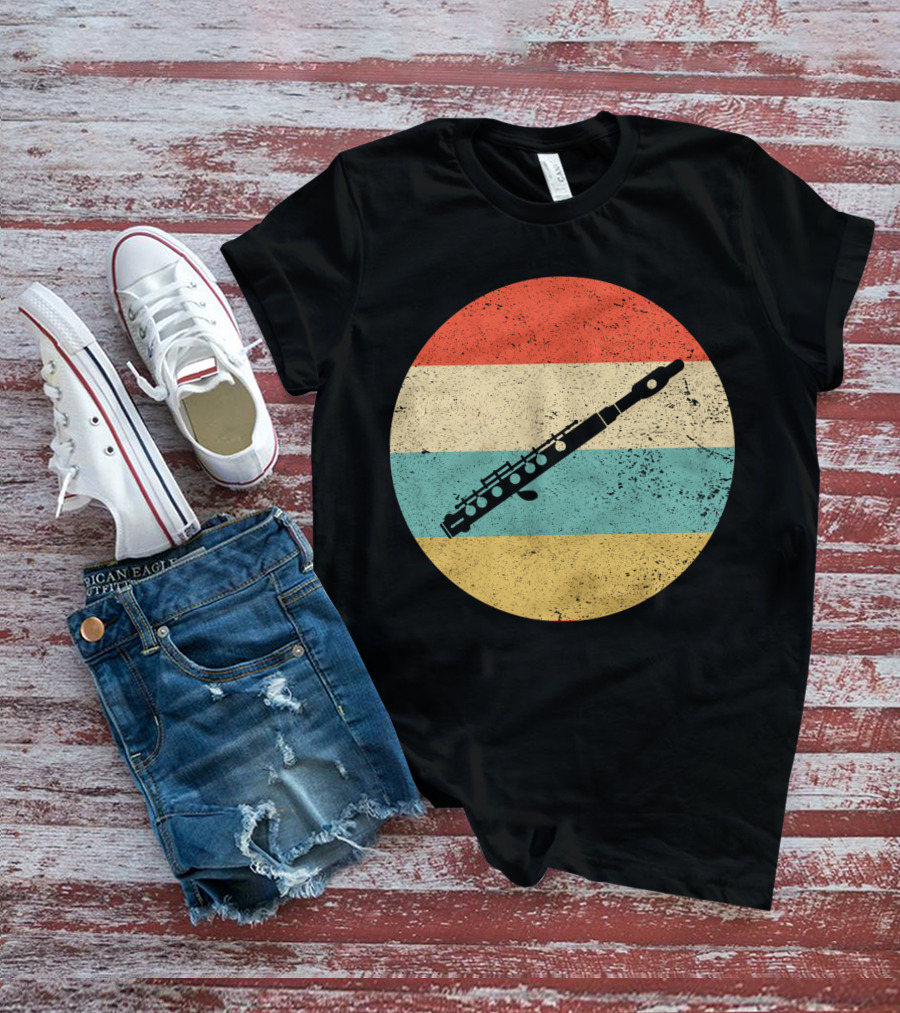 Vintage Retro Piccolo Colorful Distressed Circle T-Shirt