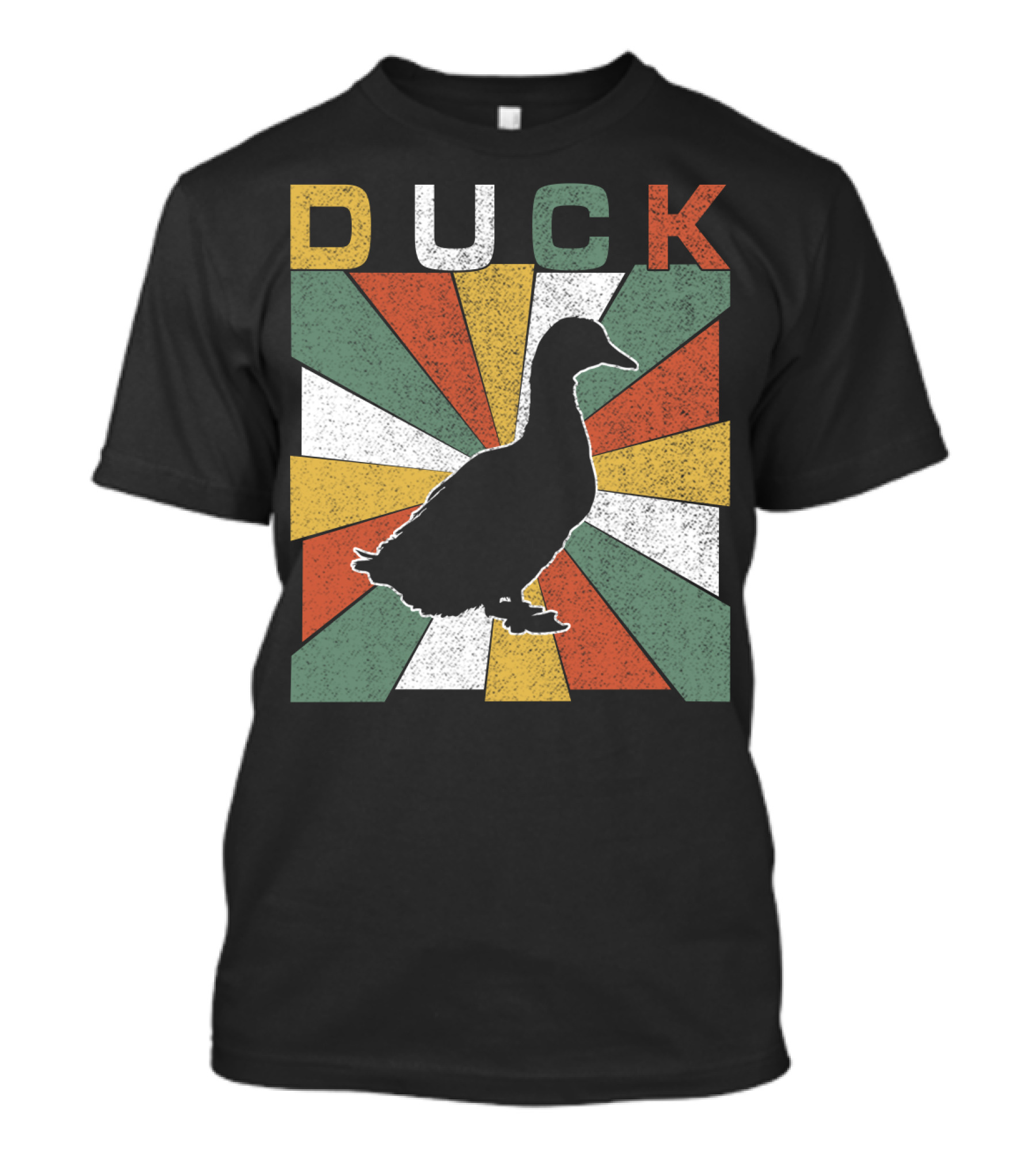 Duck Retro 70s Vintage Silhouette Sunburst T-Shirt