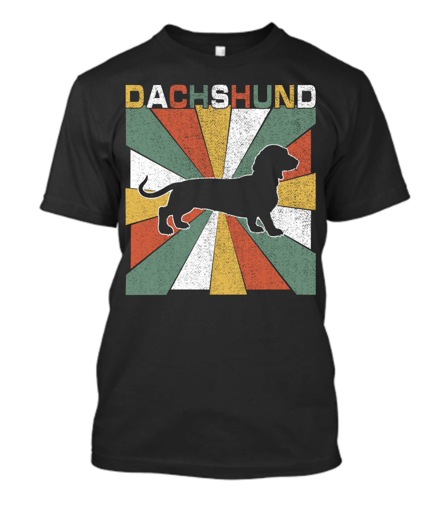 Dachshund Retro 70s Silhouette Vintage T-Shirt