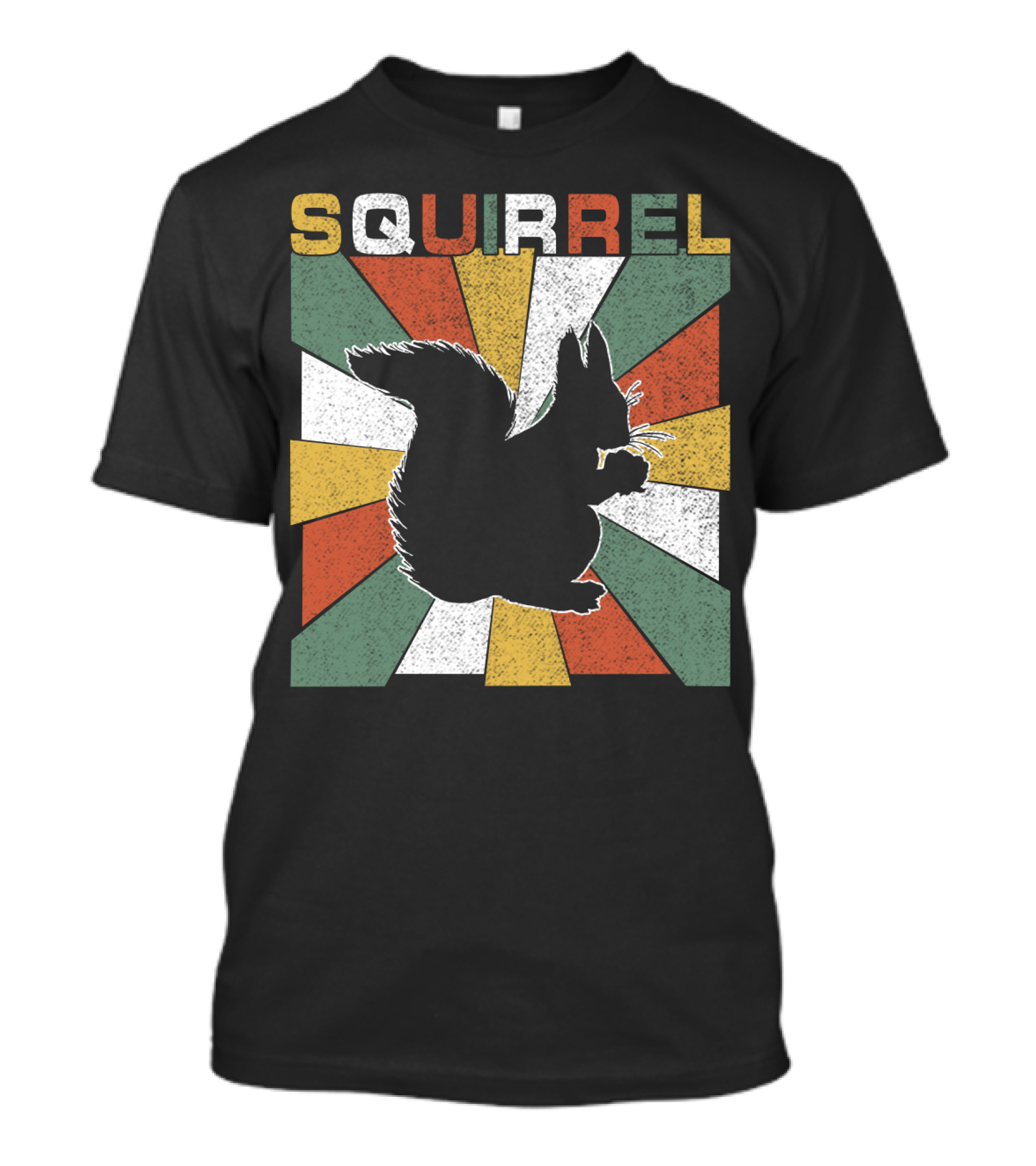 Squirrel Retro 70s Silhouette Vintage Colors T-Shirt