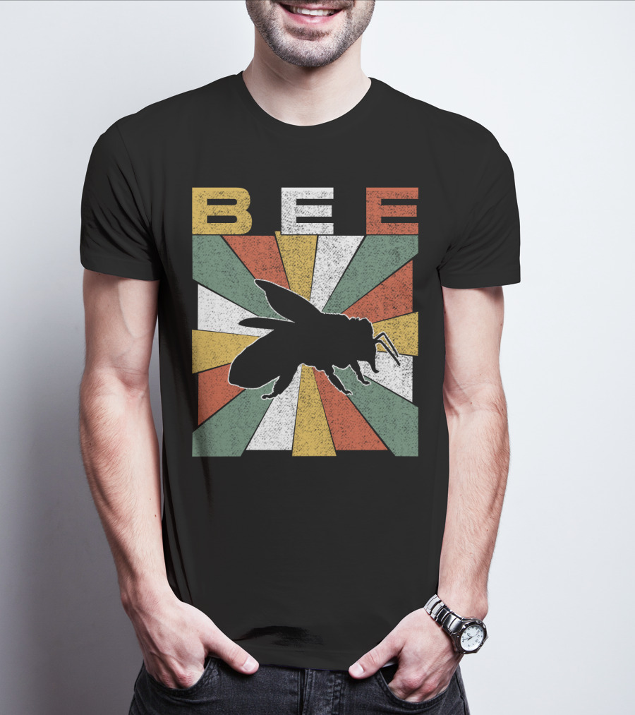 Bee Retro 70s Vintage Sunburst T-Shirt