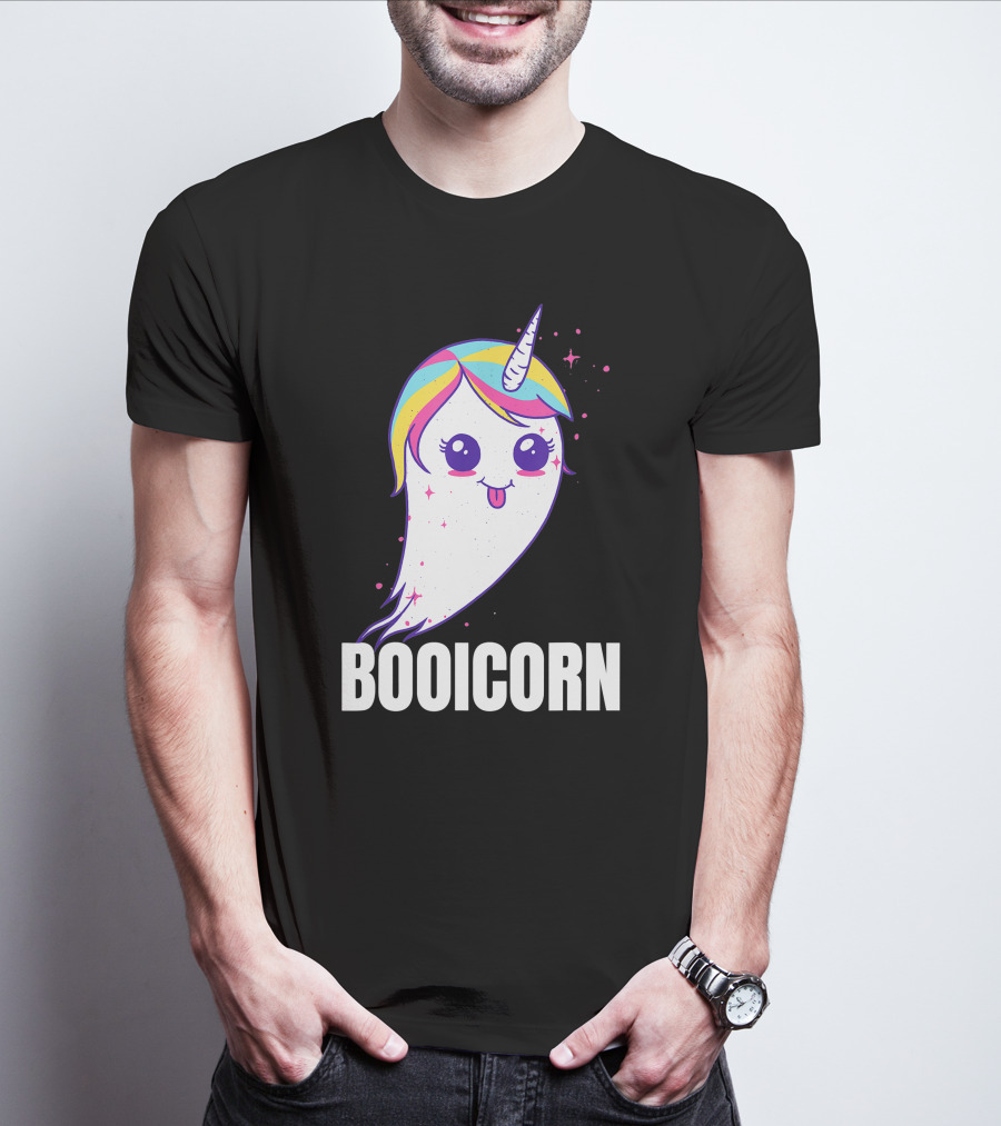 Booicorn Cute Ghost Unicorn Girls Clothes T-Shirt