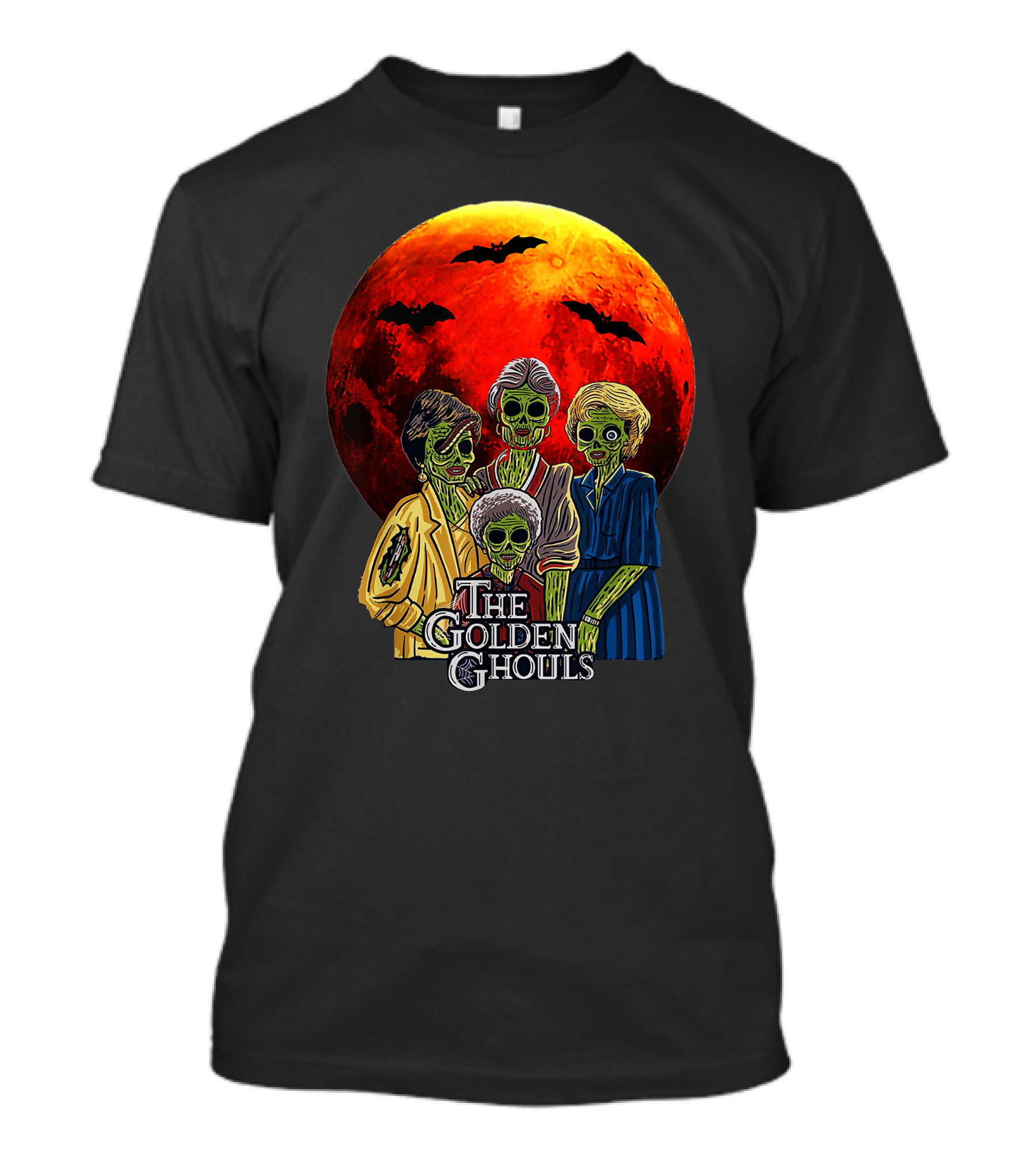 The Golden Ghouls Vintage Moon Halloween T-Shirt