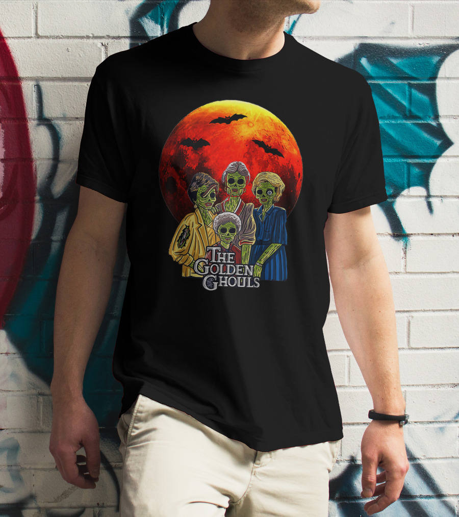The Golden Ghouls Vintage Moon Halloween T-Shirt