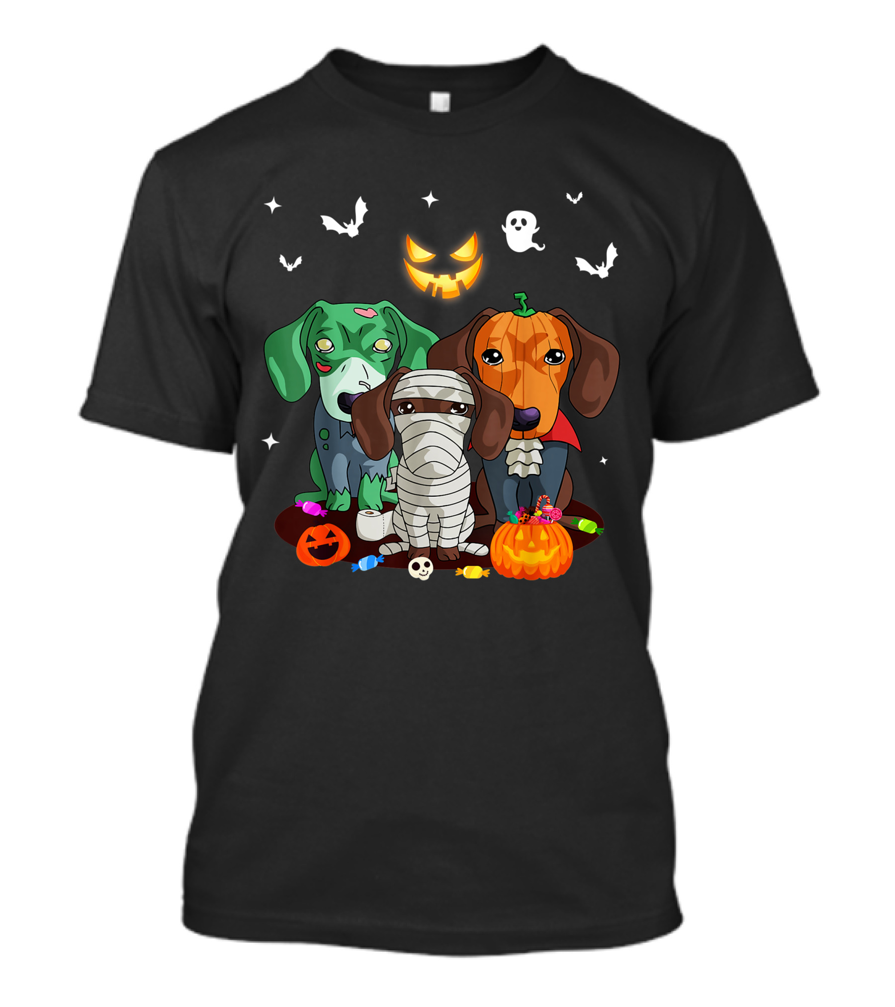 Halloween Dachshund Dog Witch Cute Dachshund Dog Lovers Zombie Mummy Pumpkin Costume Dogs T-Shirt