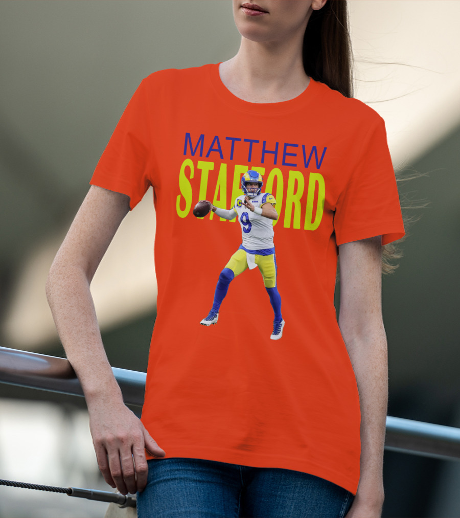 Matthew Stafford Rams Quarterback NFL Football Action T-Shirt