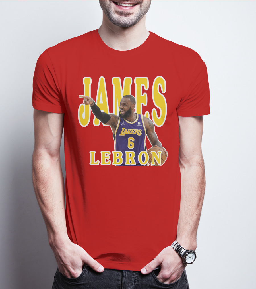 LeBron James Lakers Basketball 6 Jersey T-Shirt