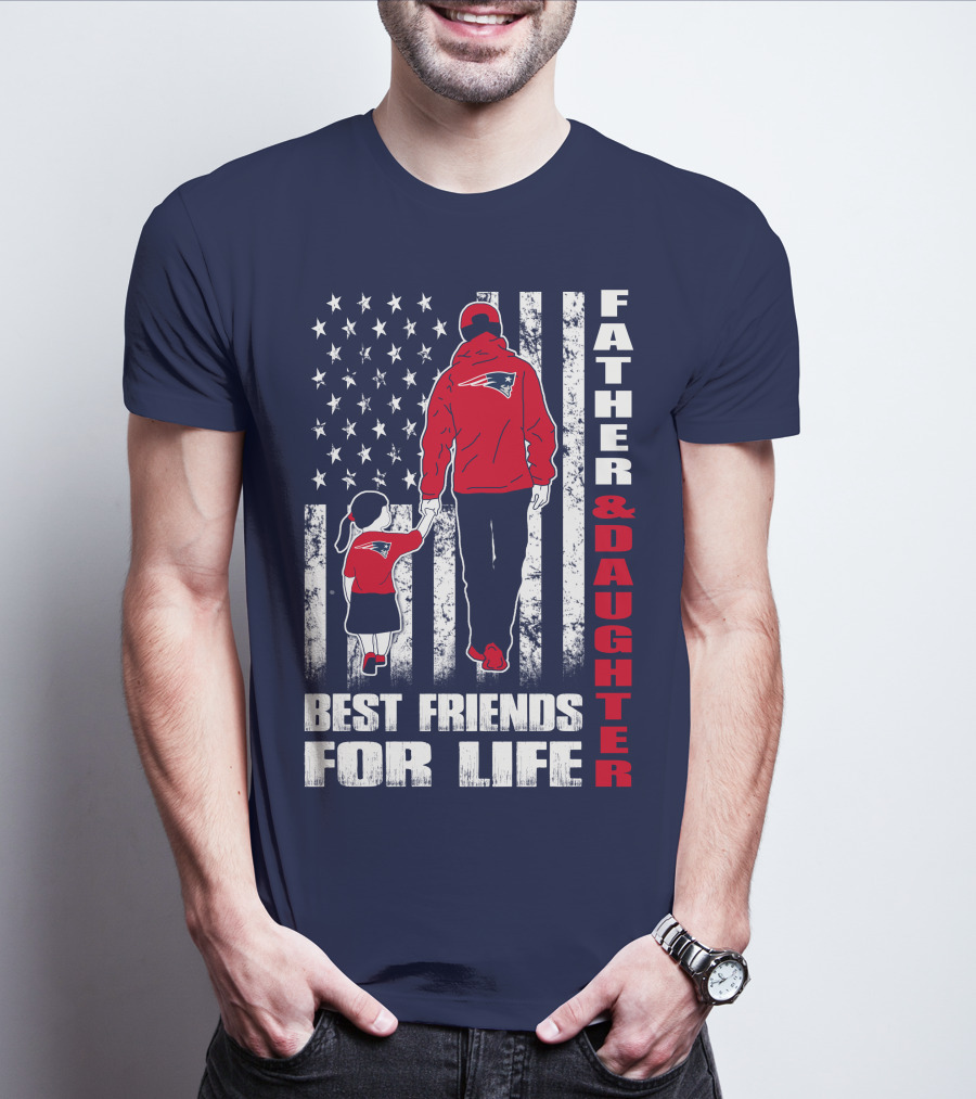 Father And Daughter Best Friends For Life Patriots Flag T-Shirt